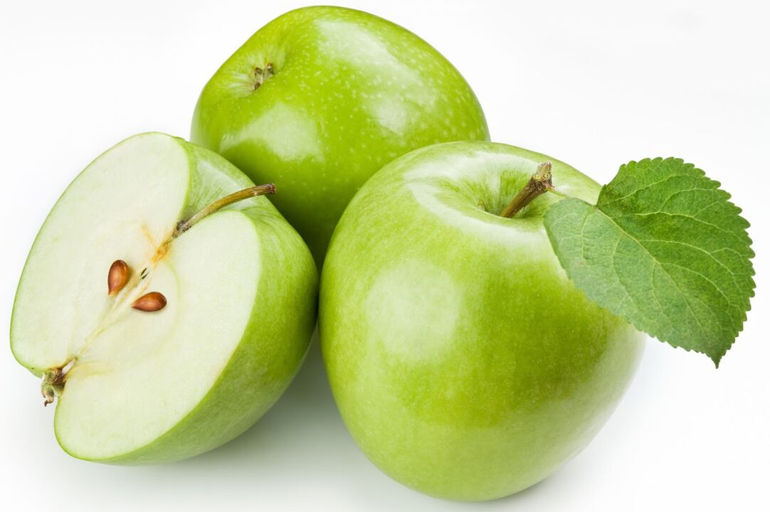 Apples can be included in the diet of a fasting day with kefir